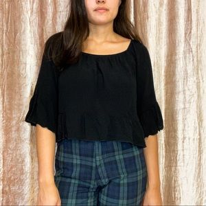 LA Hearts Black Crop Top